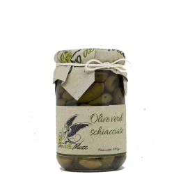 Green olives crushed in olive oil Gr 280